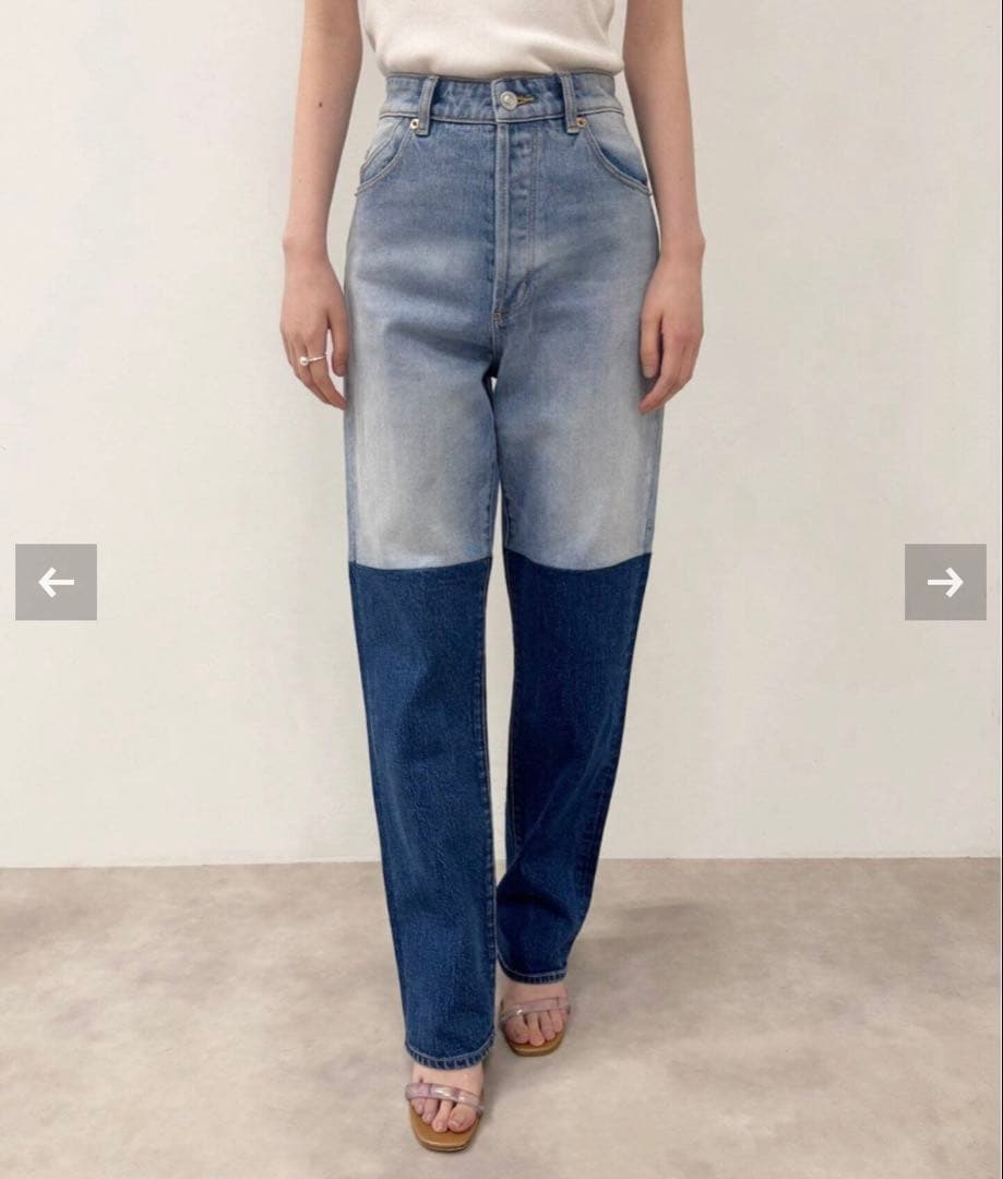 edit for lulu【ローラス】bicolor denim pants
