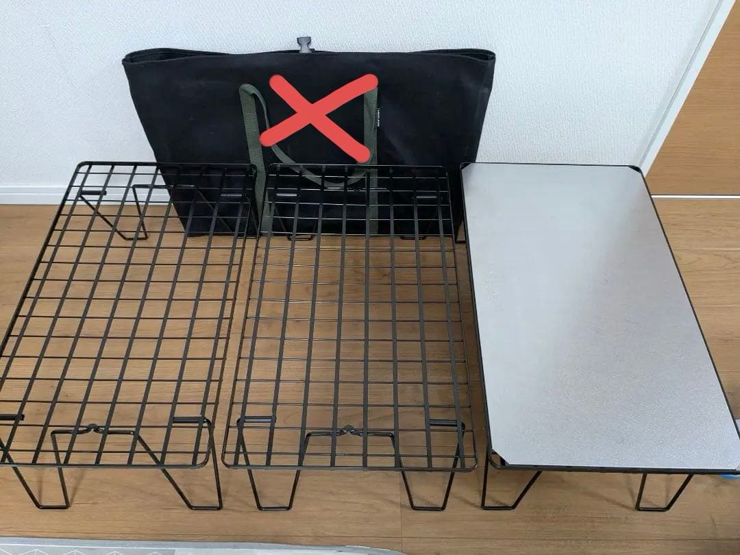 UNIFLAME フィールドラック3台+ステンレス天板　バッグなし