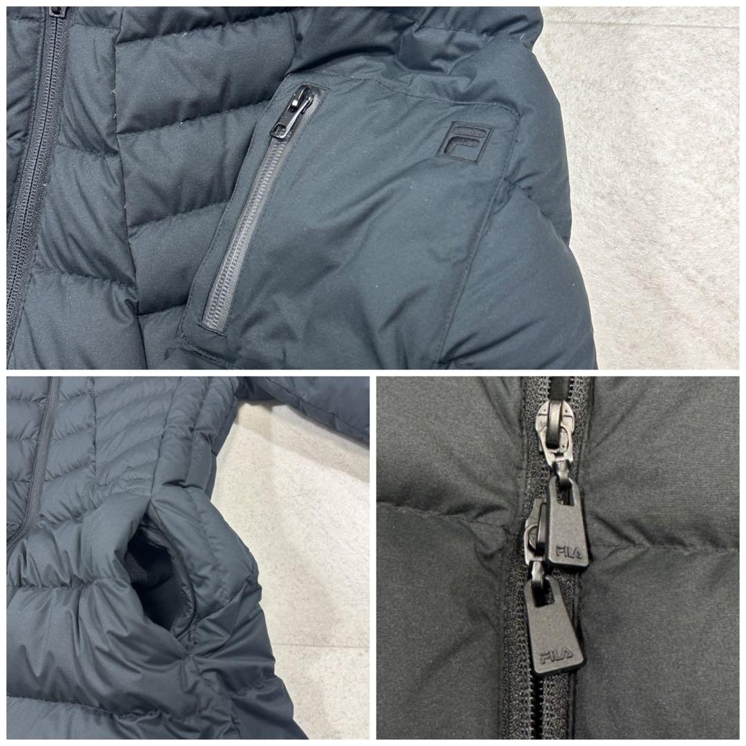 フィラゴルフ】ダウンコート ロング ロゴ刺繍 フード ダブルジップ LL