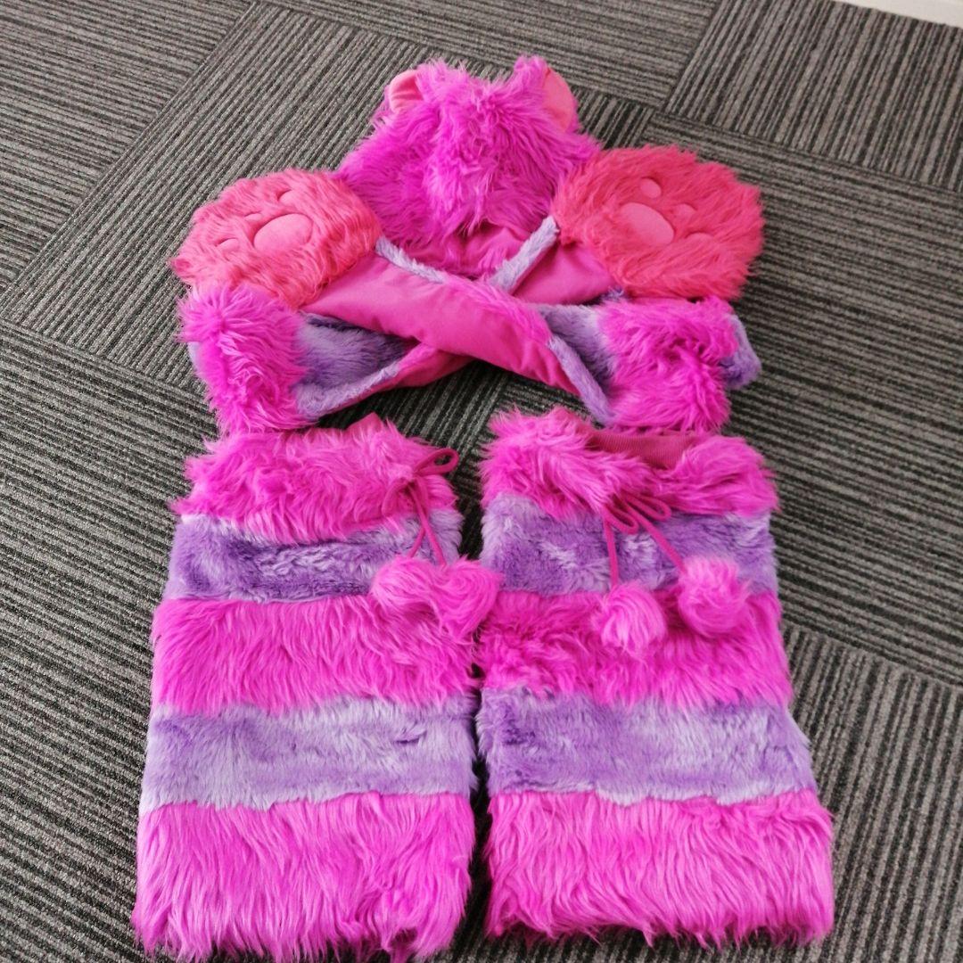 ディズニーランド　チェシャ猫　マフラーキャップ　レッグウォーマー　セット