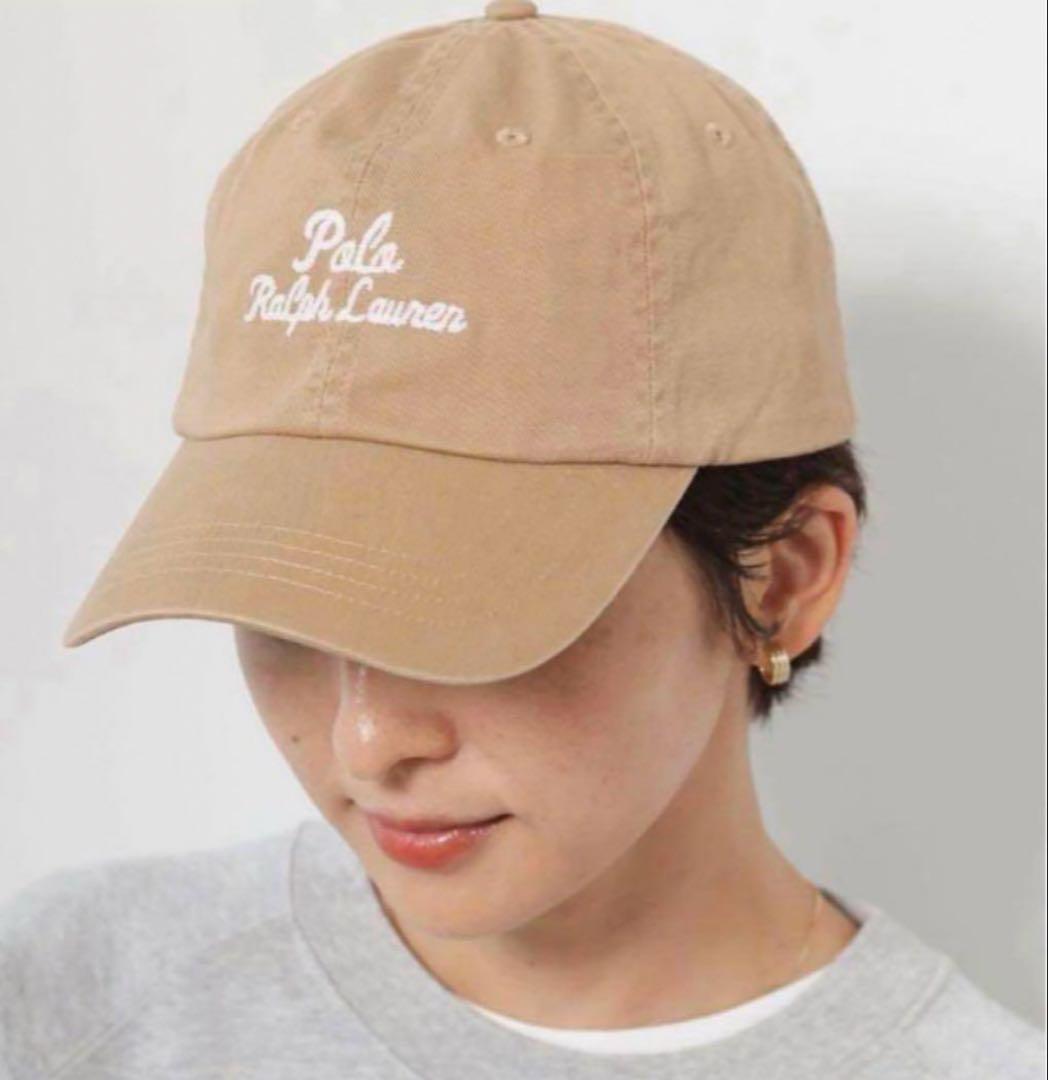 みぃ　未使用品　ラルフローレン　ロゴ　キャップ　ベージュ 新品未使用】ラルフローレン キャップ ベージュ 定番ポニー刺繍 ユニ