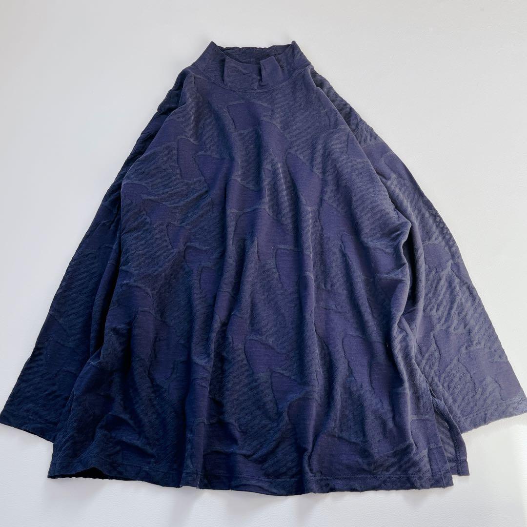 ヨーガンレール トップス ストレッチ 総柄 ジャガード シルク　モックネック