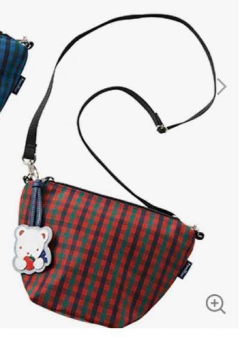 ご決定済未使用　ファミリア　ポシェット　舟形　赤チェック sd1_a6f6db5c8a6f367e46a4ba871d