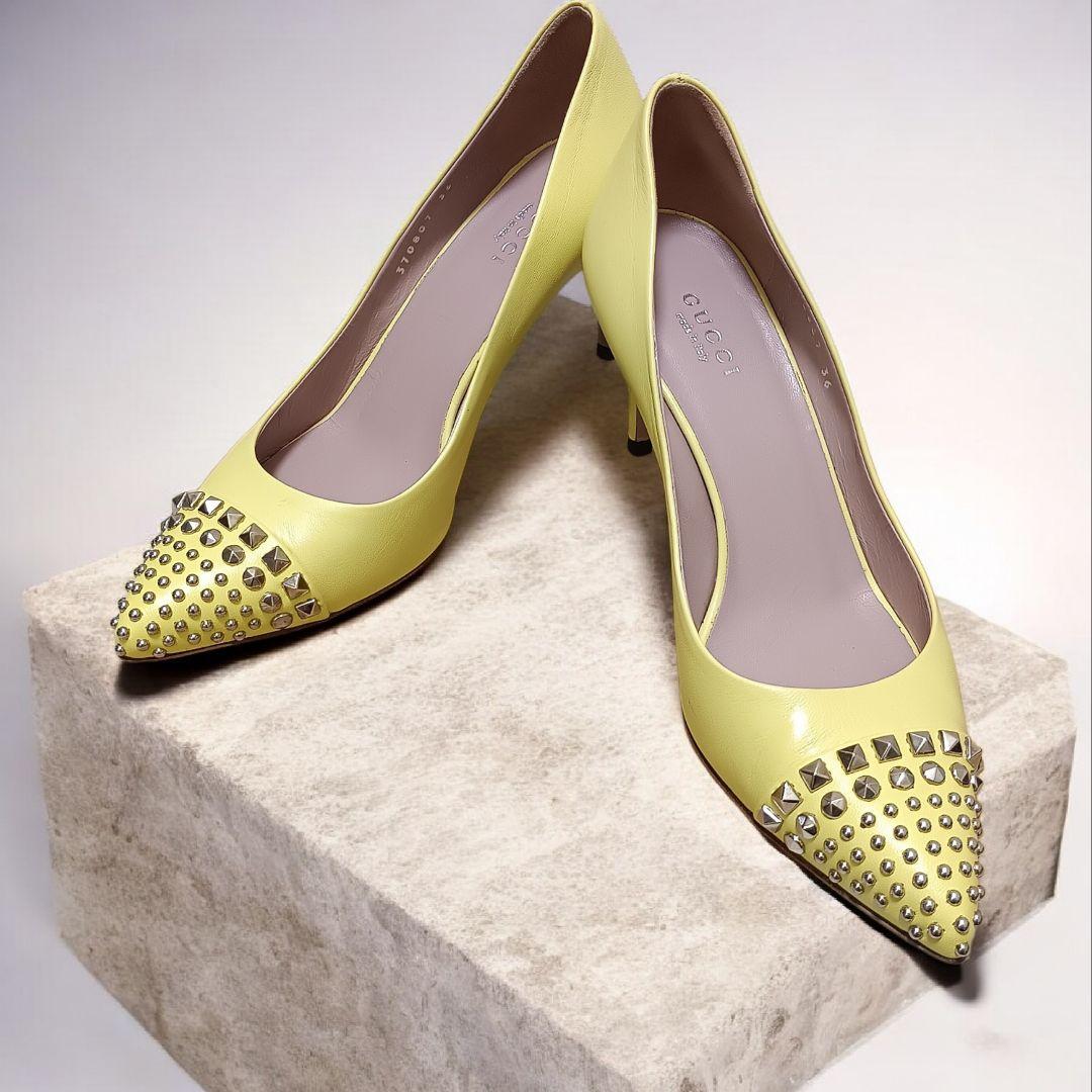 希少カラー★GUCCI グッチ スタッズ パンプス イエロー 36（23cm）