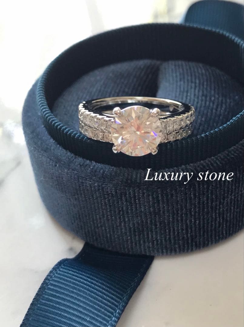 最高級モアサナイト 3カラット リングセット 17号