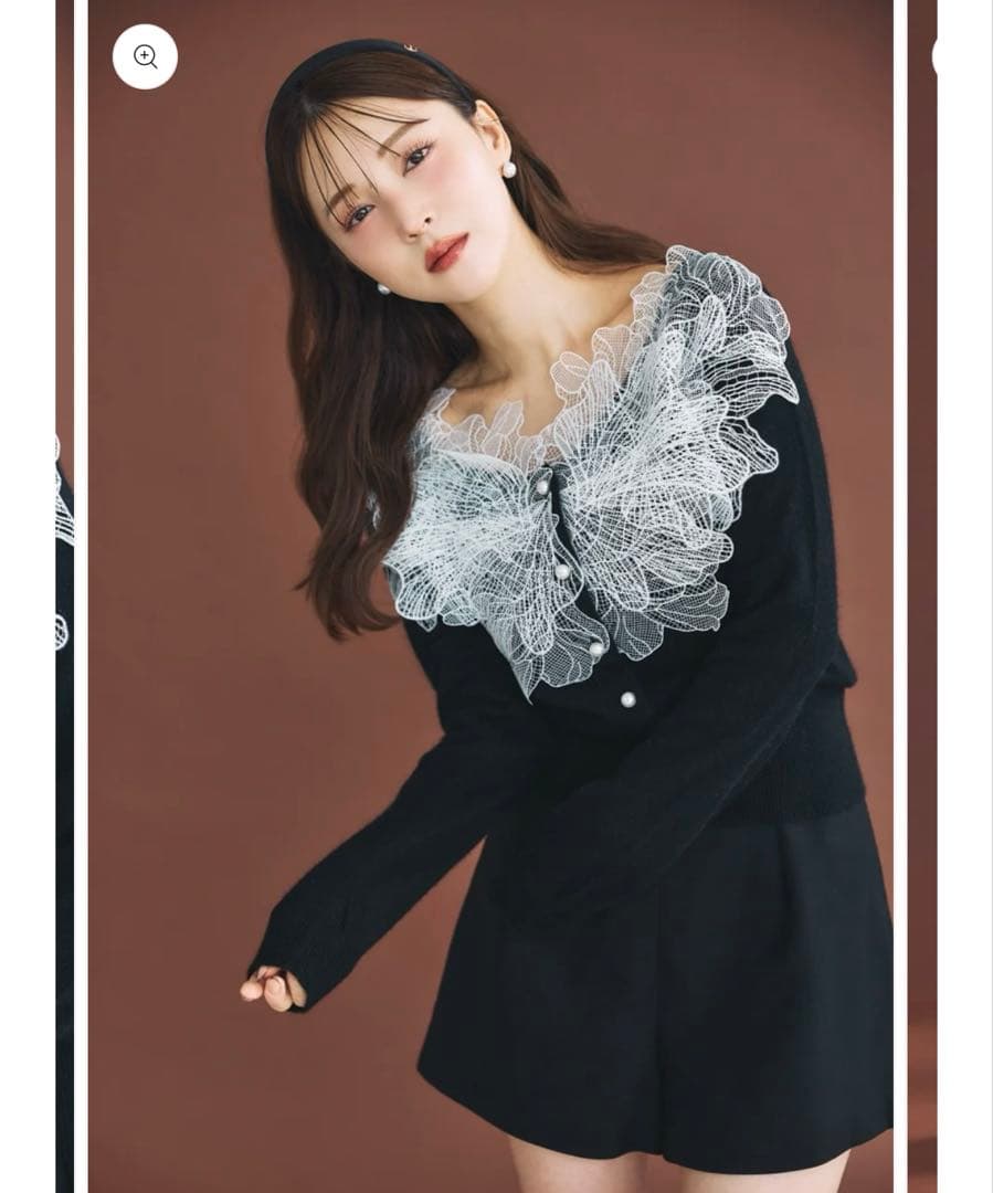 ポローラ レースフリルカーディガン