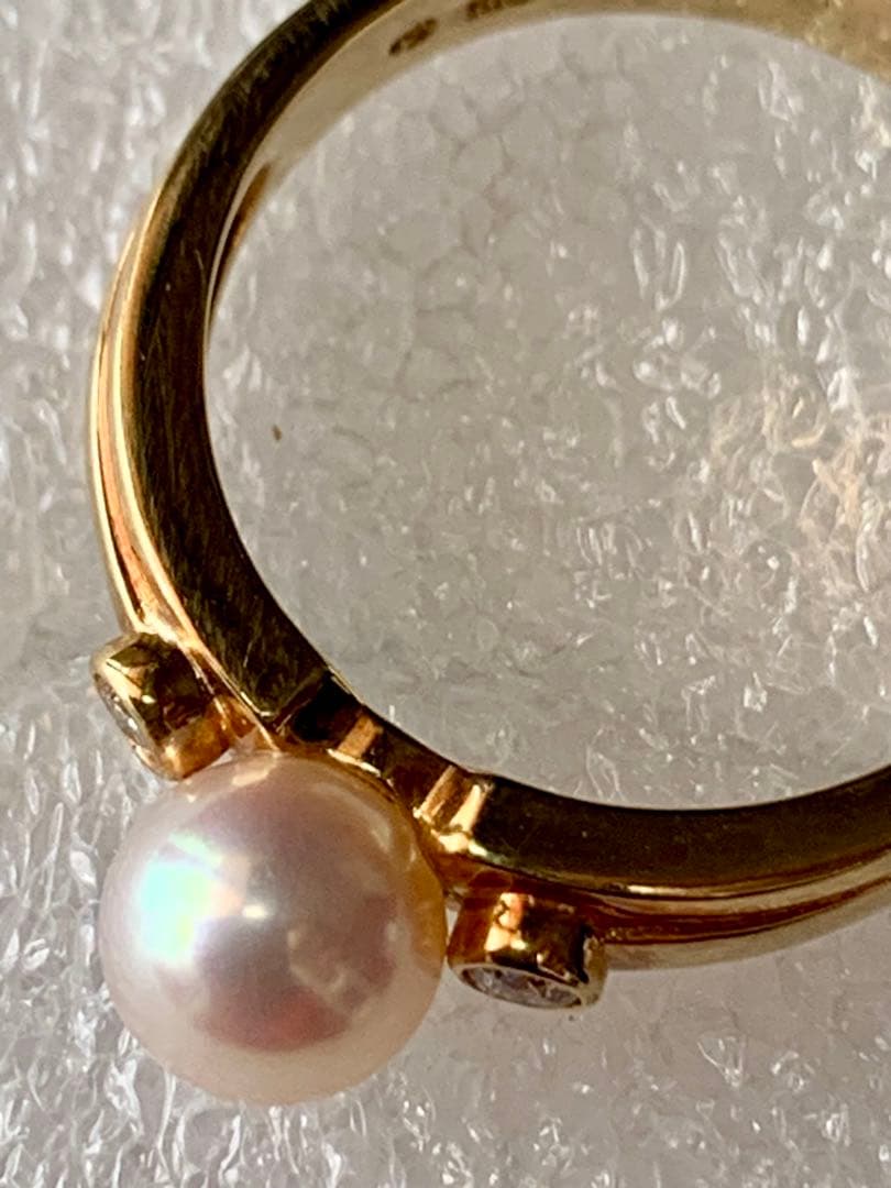 K18 TASAKI あこや真珠 ダイヤモンド0.09ctリング 5.07ｇ