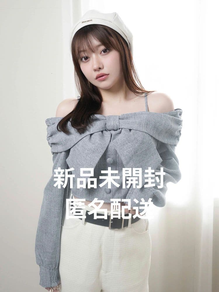 lip service リボンオフショルロングスリーブトップス ブルー