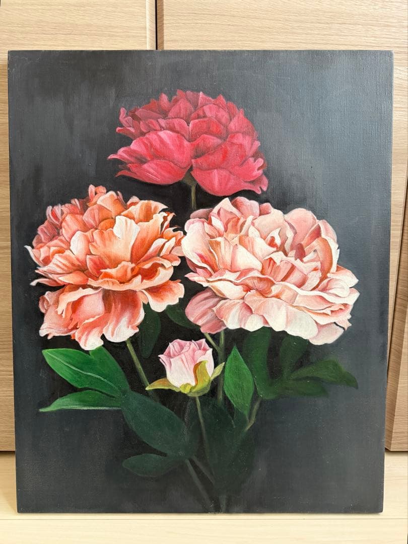 油絵 バラ 飾り絵 装飾画 インテリア 原画 アート F15号 Amazon.co.jp: 3枚 ゴージャスなバラのアート 絵画 インテリア