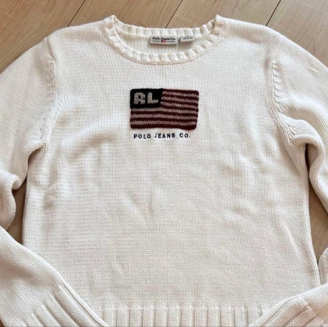 ラルフローレン　ポロジーンズ　星条旗　コットンセーター　アメリカンフラッグ