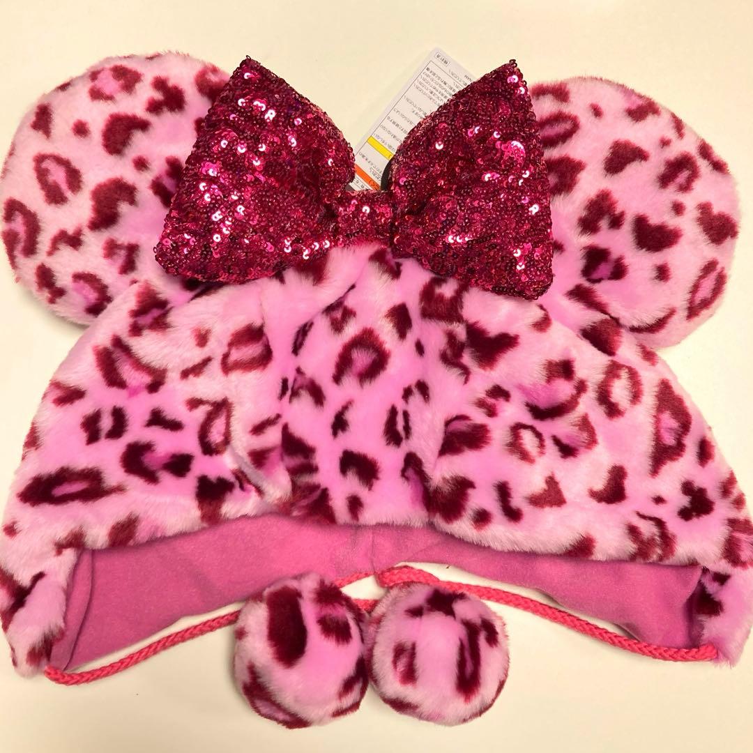 ディズニー ヒョウ柄 レオパード ファンキャップ ピンク ディズニーランド ファンキャップ ヒョウ柄 レオパード柄 ピンク