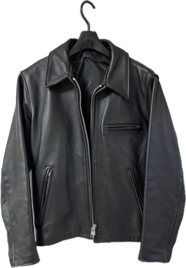schoot 642 シングルライダース レザージャケット36 黒 Schott ショット 642 シングルライダース レザージャケット 革ジャン