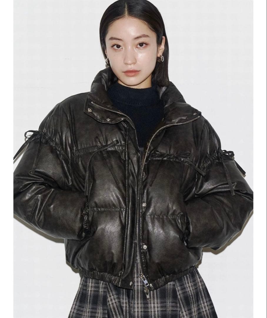 EMODA リボンパッファーダウンブルゾン