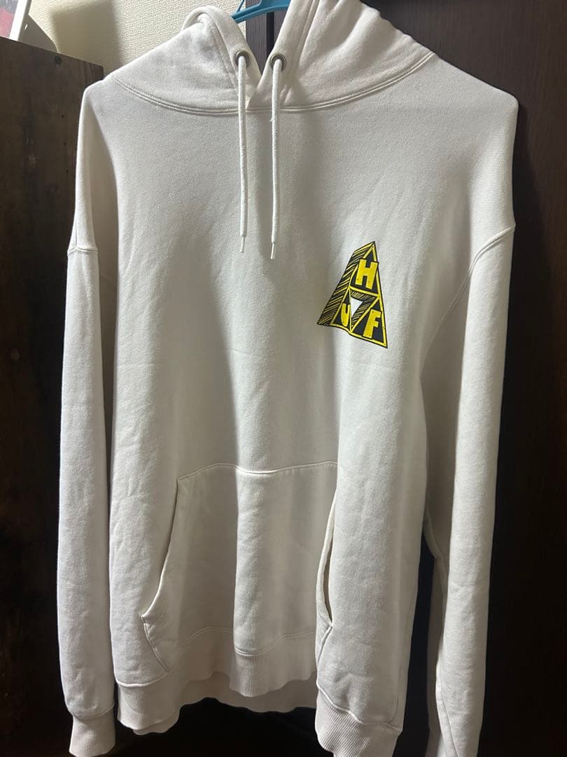 HUF ホワイト パーカー フード付き - メルカリ