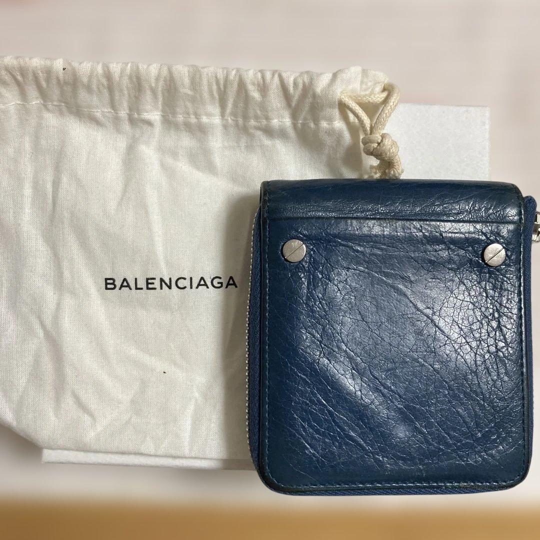 BALENCIAGA ターコイズ Wallet+ coin case