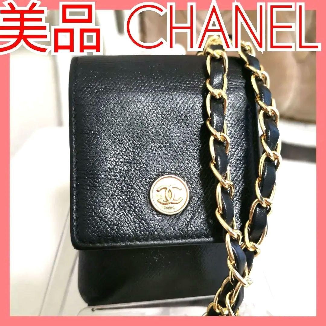 【美品】シャネルCHANEL ポーチ 新品ショルダープレゼント鑑定済 CHANEL（シャネル） チェーンショルダーバッグ ポーチ ツイード