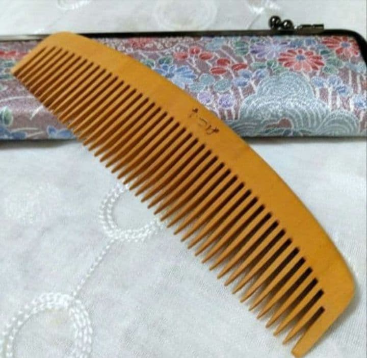 【未使用】本つげ櫛　お六ぐし　14.5cm