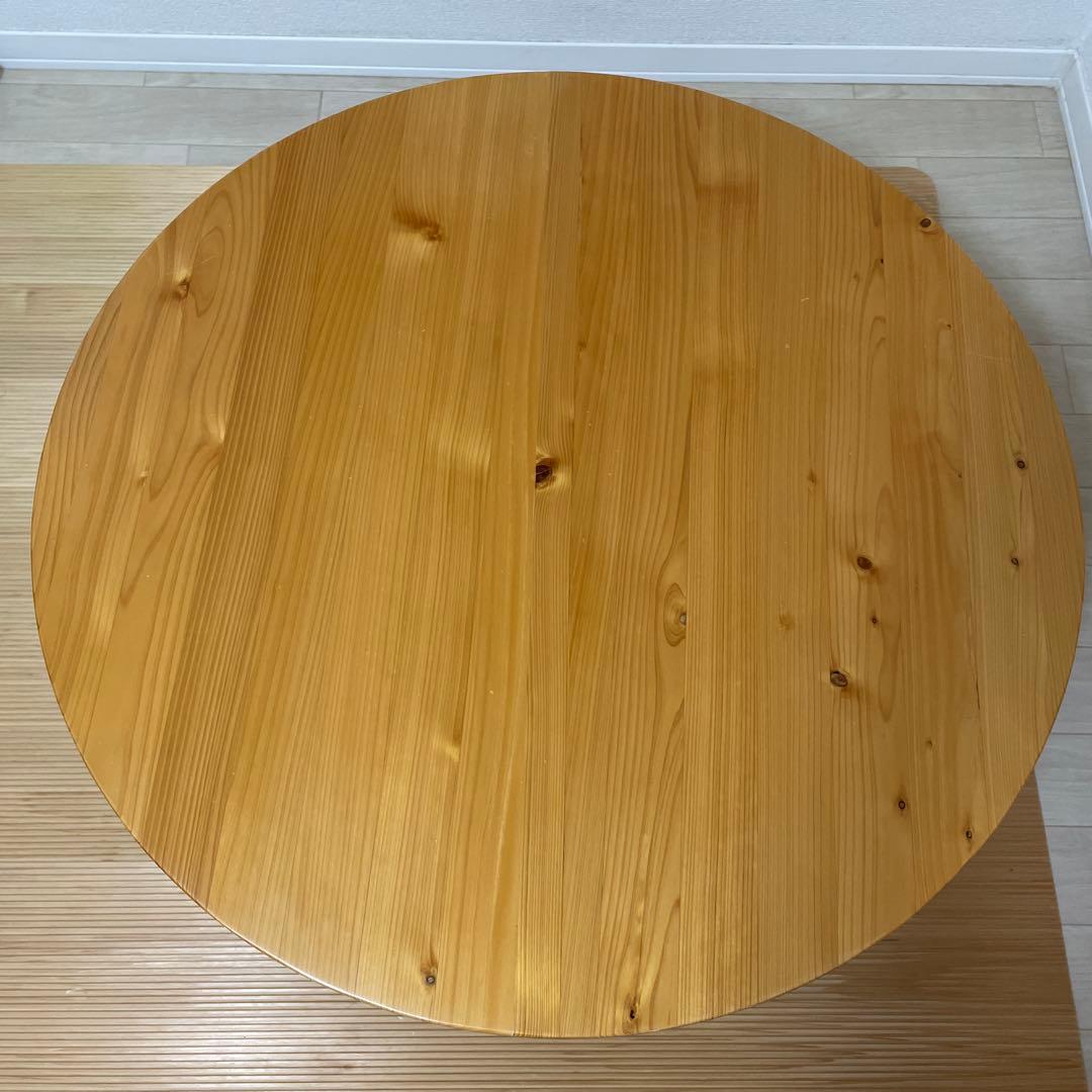 【定価の約50%OFF❗️】国産ひのき 無垢材 円形 センターテーブル 80cm