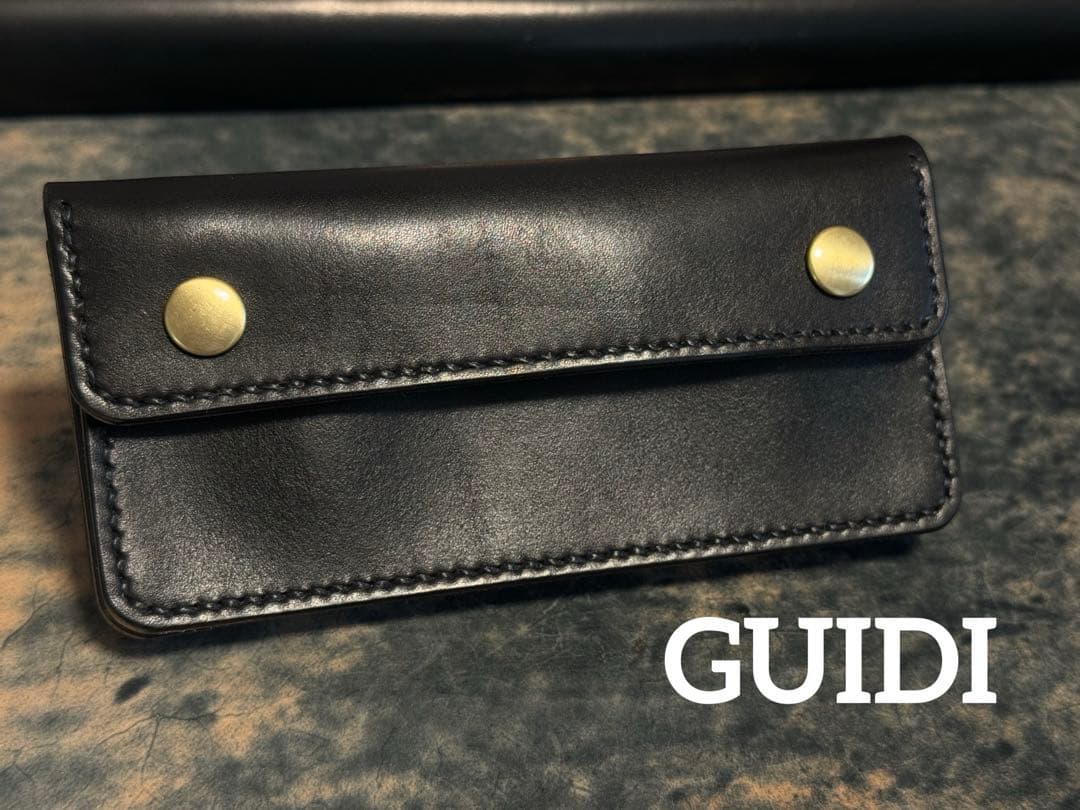 超希少!GUIDI社ホースバット黒トラッカーウォレット　TYPE00