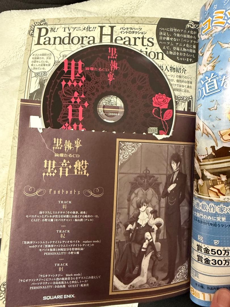 Gファンタジー 付録 2009〜2011 パンドラハーツ 特典 ブックカバー