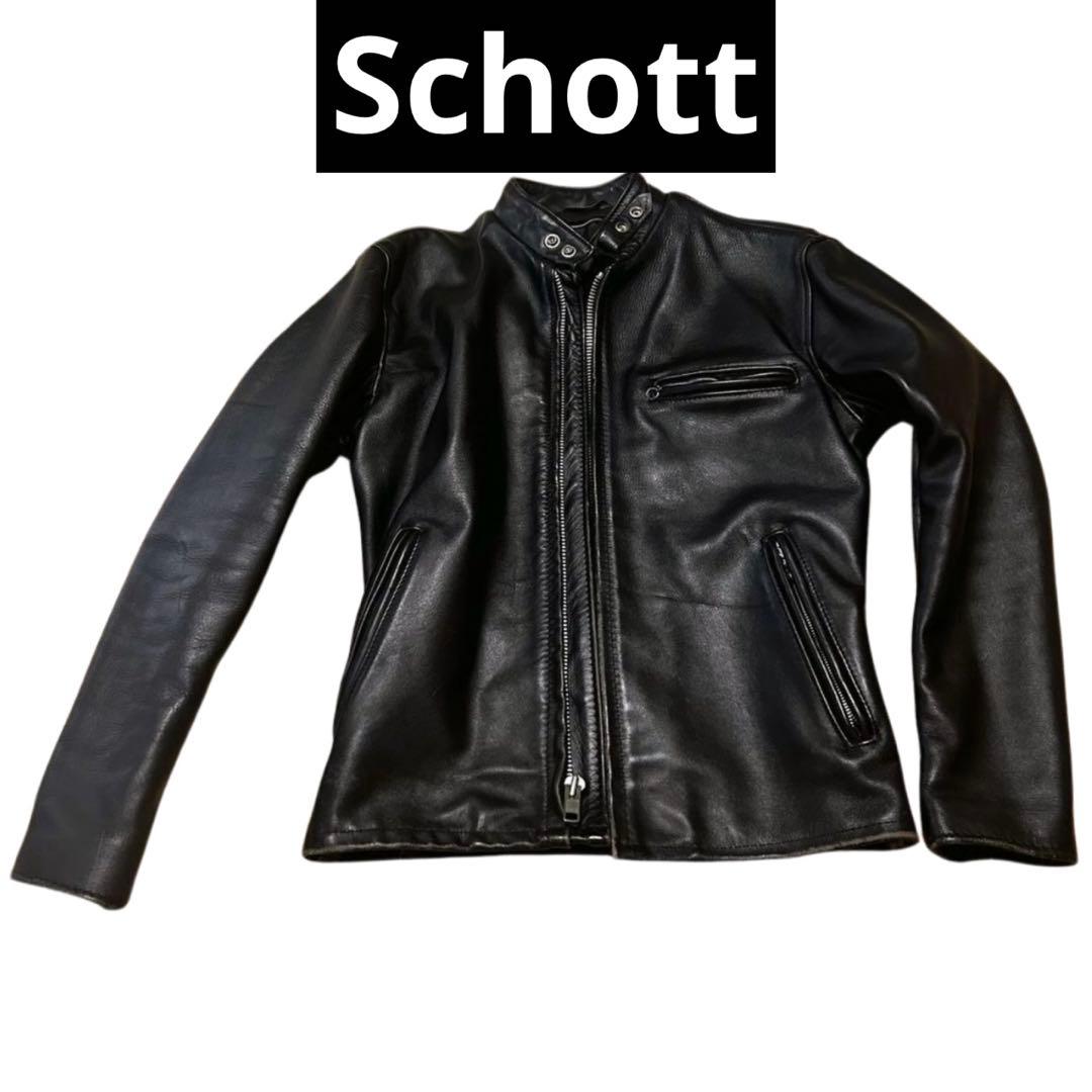 タ*郎様 Schott ショット 641 シングルライダース 40 本革 ブラッ