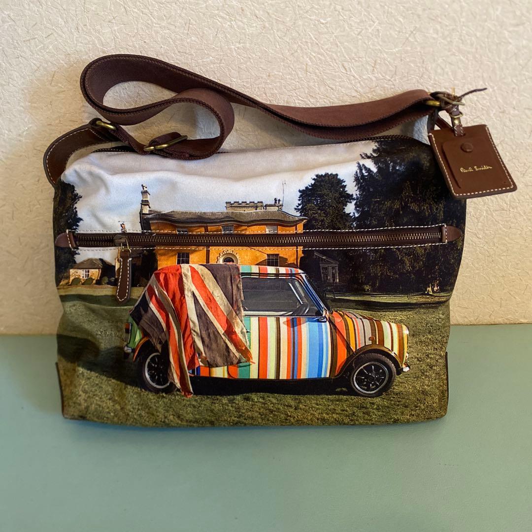 ポールスミス ショルダーバッグ ミニクーパー レザー キャンバス