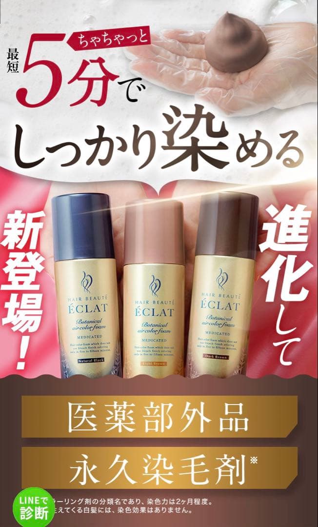 ヘアボーテ エクラ ボタニカルエアカラーフォームEX（ダークブラウン）