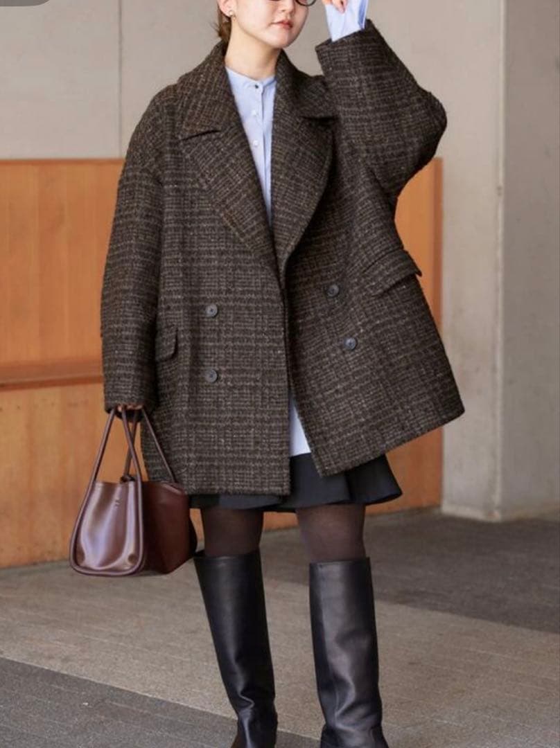 IENA LA TORRE チェックコート イエナ IENA LA TORRE チェックコート （ブラウン） - ファッション