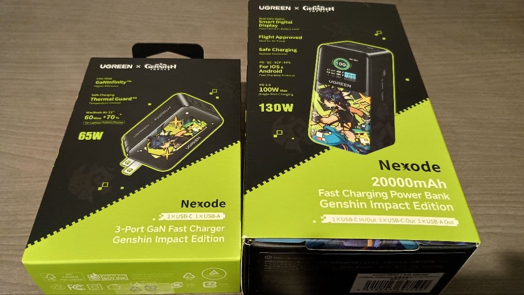 UGREEN 原神　モバイルバッテリー　急速充電器　原神モデル　キィニチ