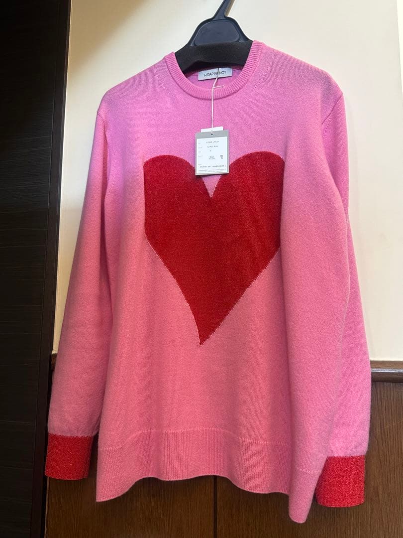 新品タグ付き　安西こずえ　カシミヤハートニット