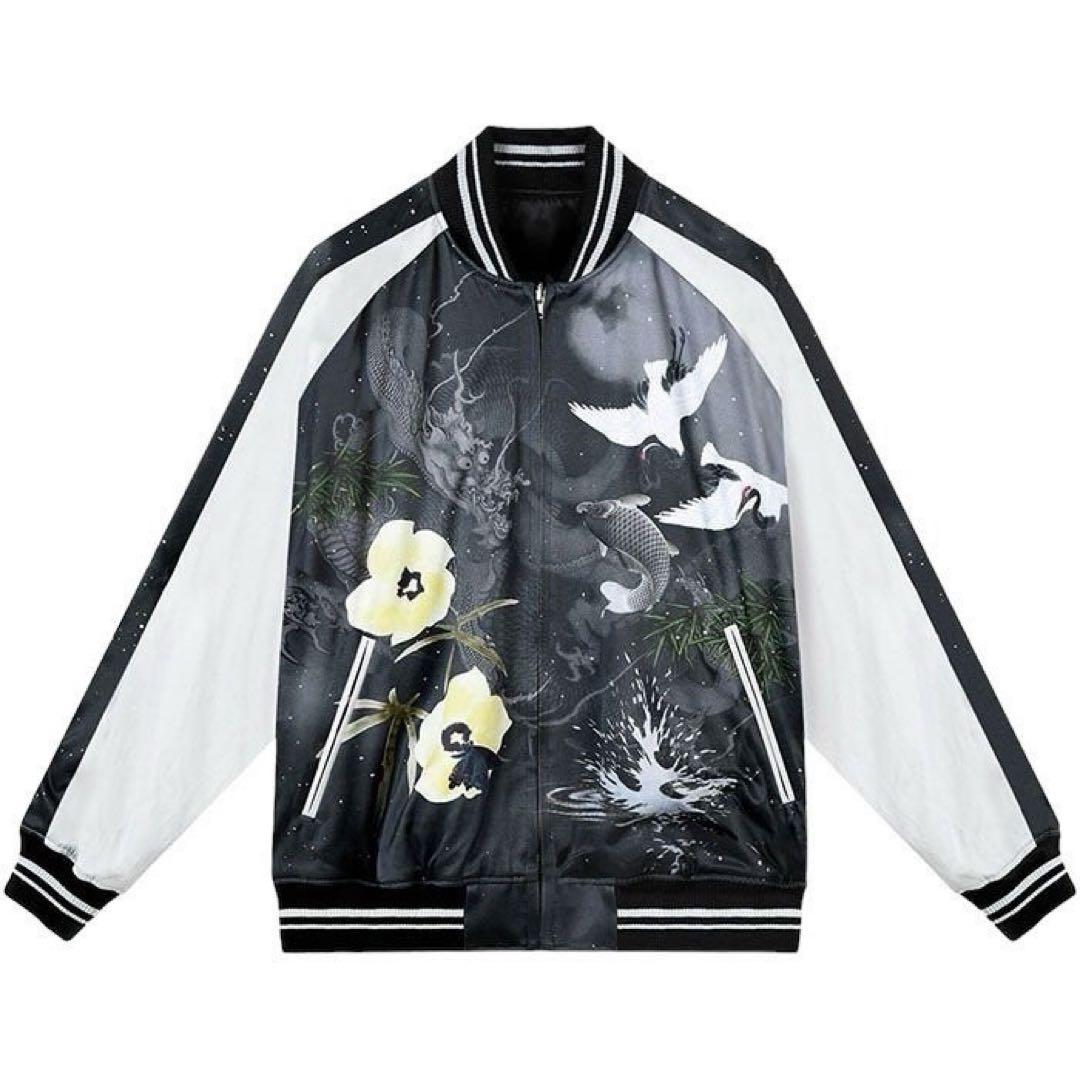 ジャケット・アウター LAD MUSICIAN SATIN INKJET CARP & SPLASH