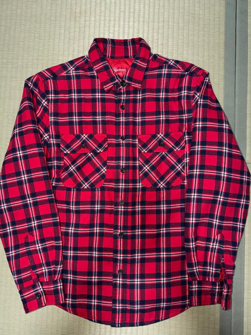 トップス supreme arc logo quilted flannel shirt Supreme Quilted Arc Logo Flannel Shirt (FW17) - $138