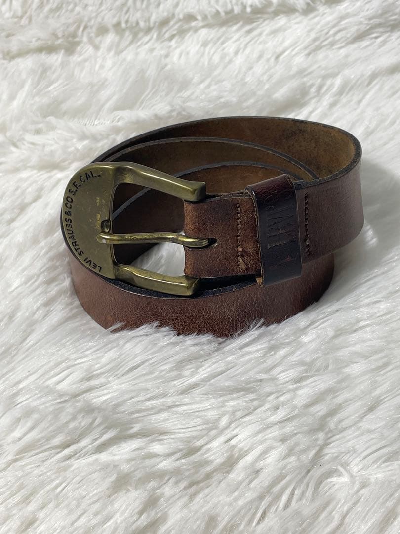 希少　Levi’s リーバイス ベルト USA製 本革 レザー 真鍮バックル Levi's（リーバイス） ベルト メンズ バックルベルト シングルピン