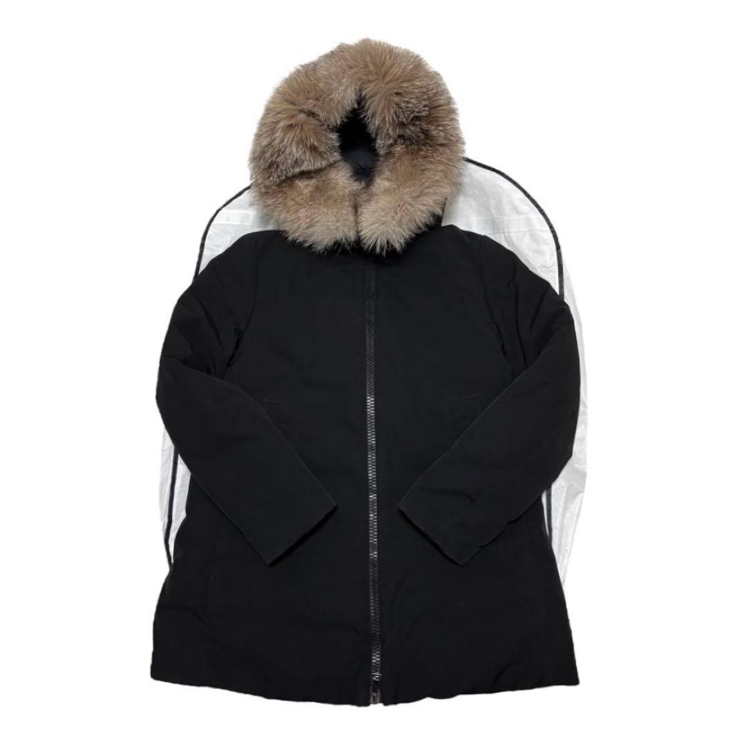 【極美品】モンクレール　ブラベット　フォックスファーダウン　ブラック　0 MONCLER（モンクレール） BLAVET ブラベット ファー付き ダウン