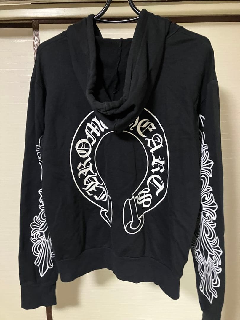 クロムハーツ　ブラックパーカー バック&アームプリント　US XS