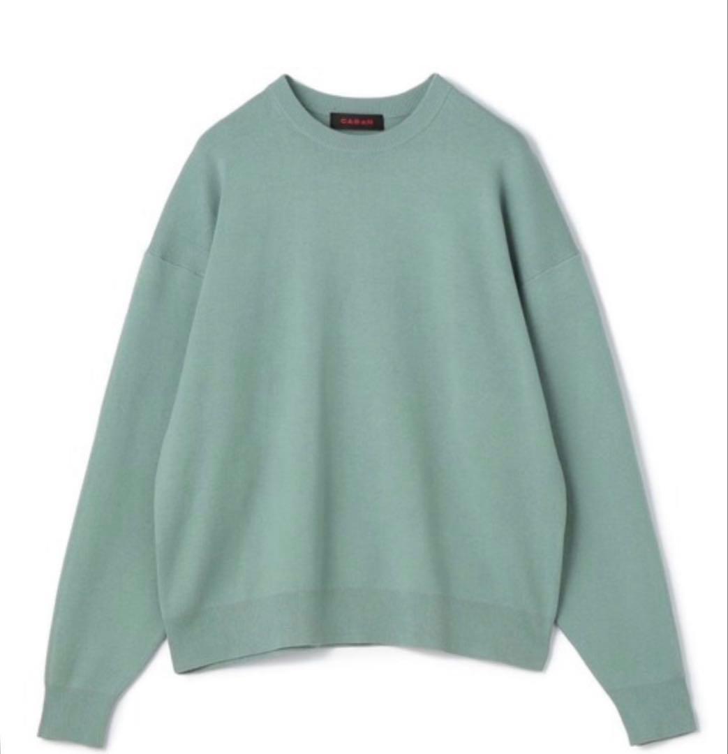 CABaN ミントグリーン コットンカシミヤ　クルーネックプルオーバー　S