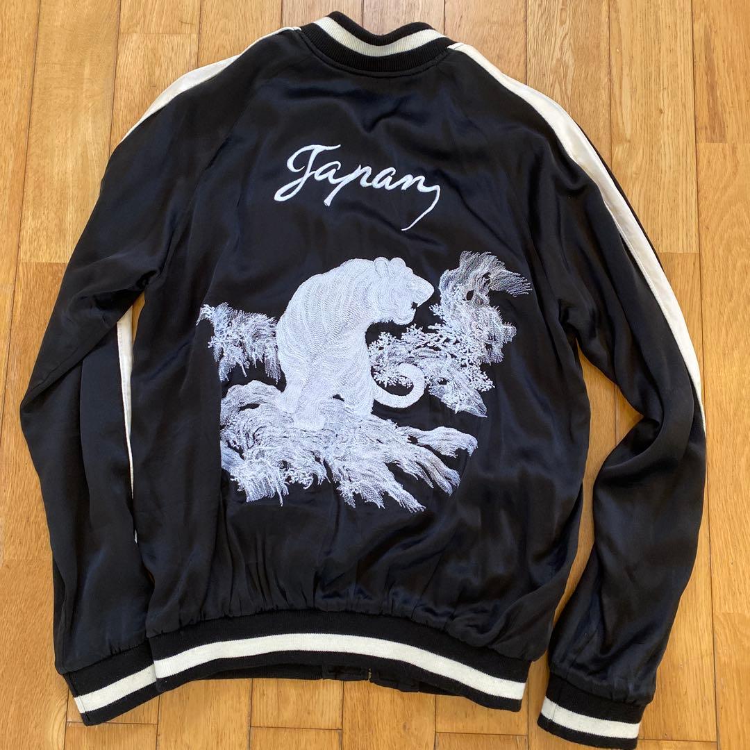 603 MIDWEST ブラック スカジャン L シルク　サテン