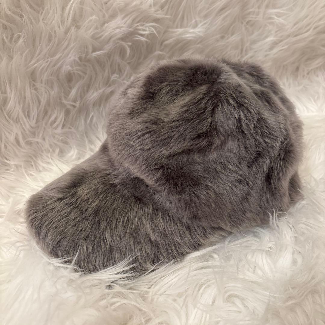 新品karldonoghue　Feather Shearling Cap グレー