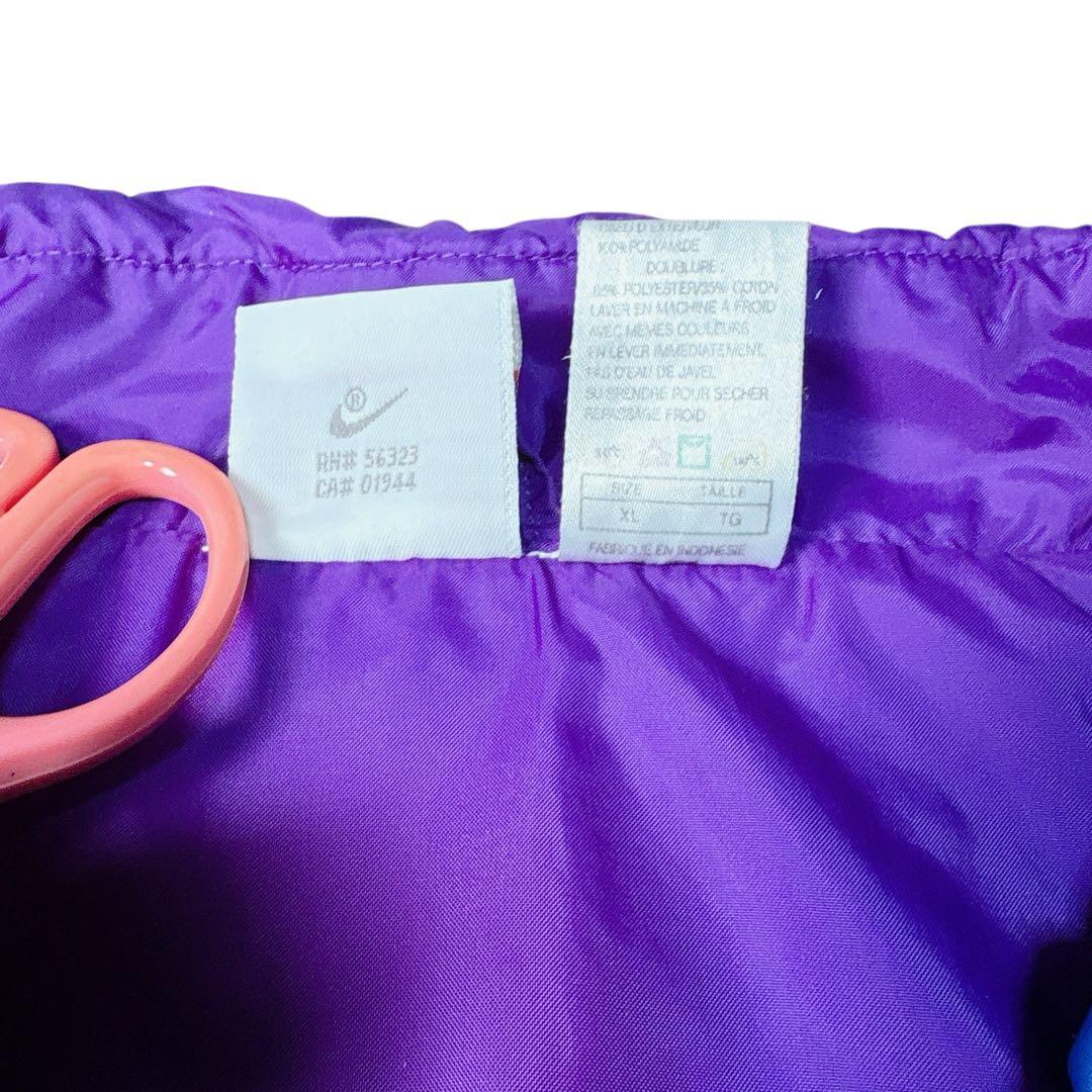 90s NIKE 銀タグ ナイロンジャケット パープル ブルー ヴィンテージ