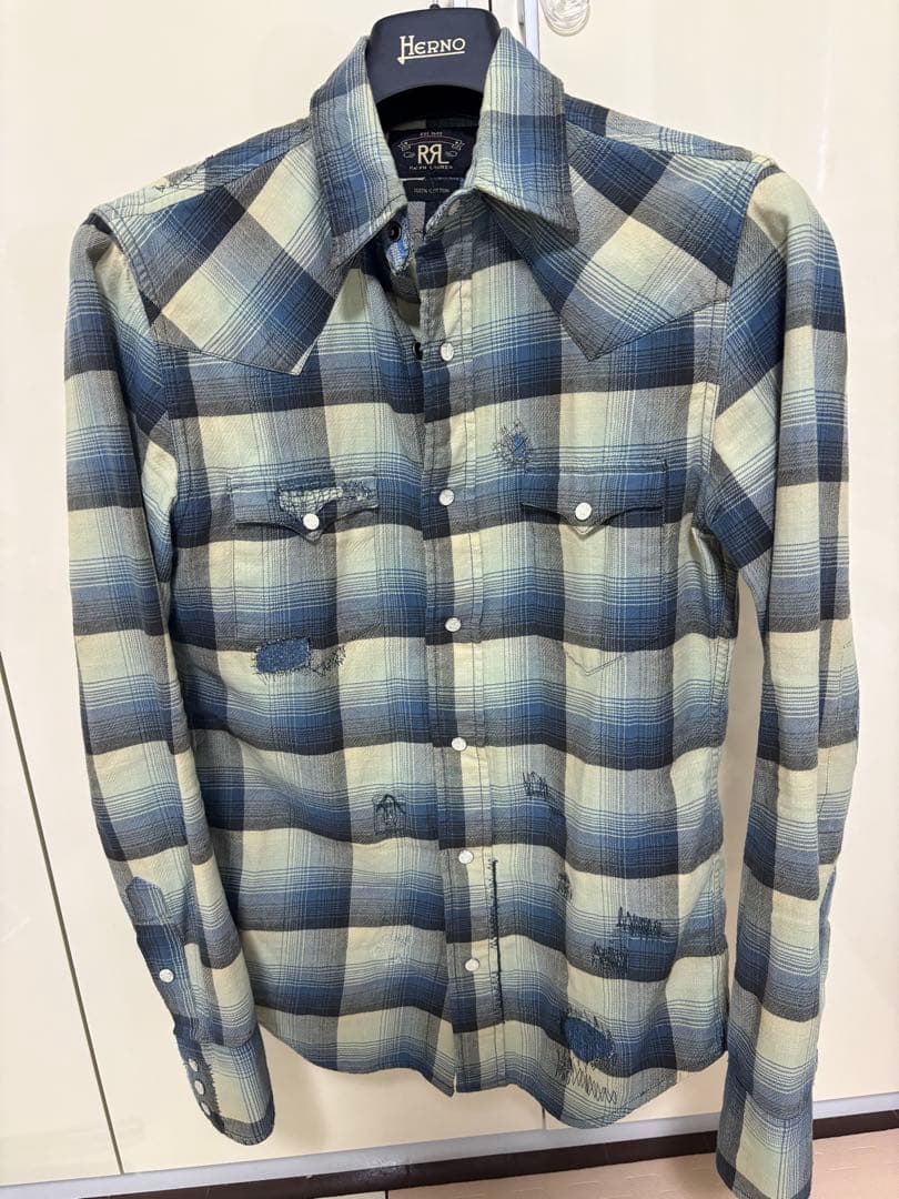 RRL ダブルアールエル リペア パッチワーク ウエスタンシャツ