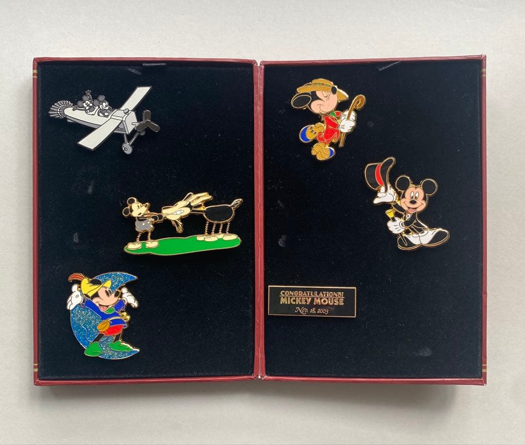 ミッキーマウス　75周年　ピンバッジセット　ミッキー　2003年　平成レトロ