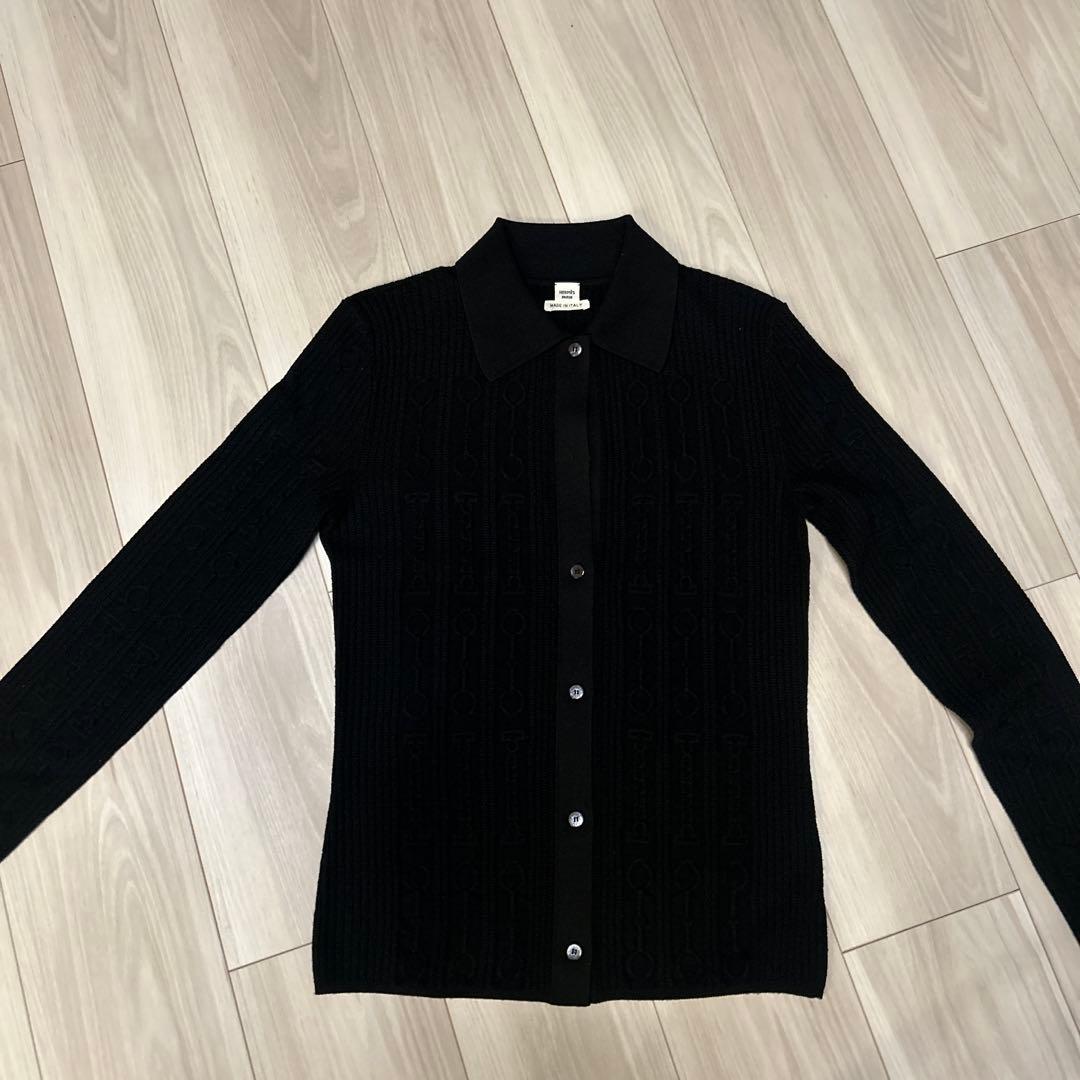 rikky☆HERMES ブラック 長袖ニット