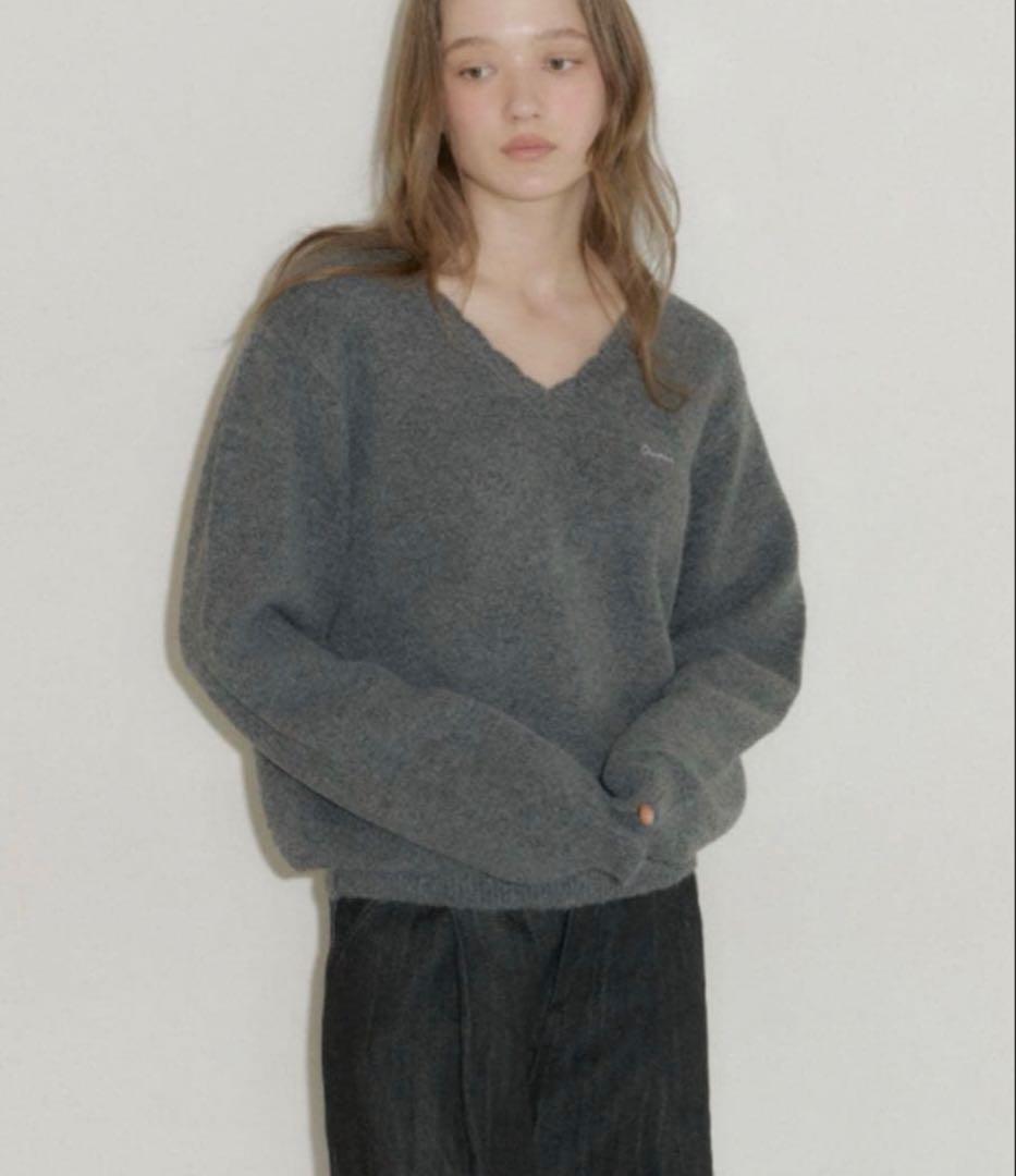 GIUNON ジウノン　セーター　グレー GIUNON ニット セーター mohair touch knit cardigan / モヘアタッチ