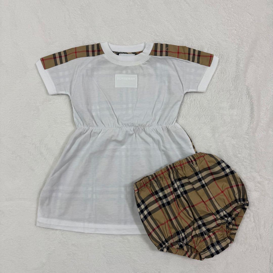 美品未使用　バーバリー　パネルチェックワンピース　ブルマ　セットアップ　80