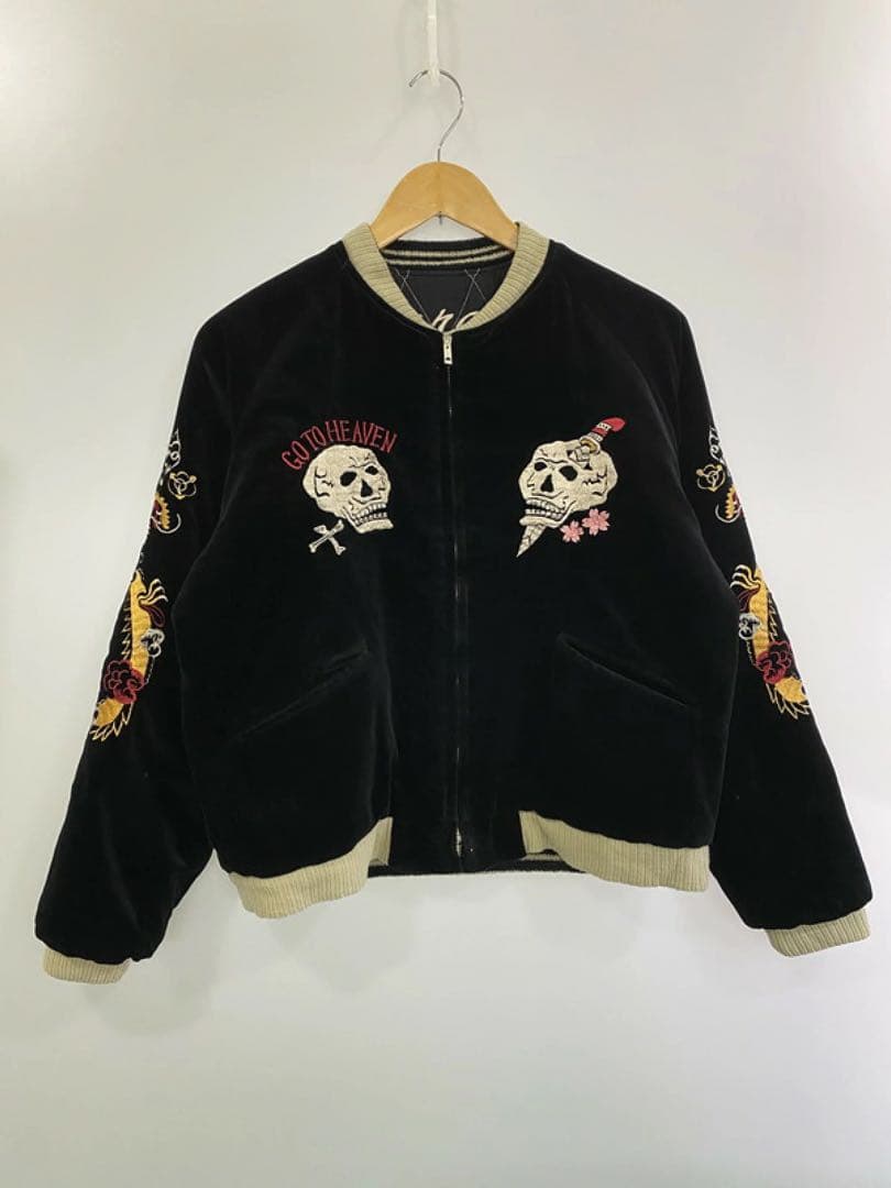 テーラー東洋 TT10797 スカジャン SKULL×EAGLE 別珍 テーラー東洋スカジャン 別珍 Velveteen Souvenir Jacket “BLACK