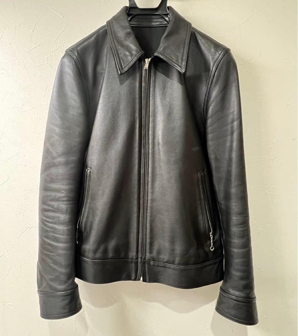美品WACKO MARIA シングル ライダースジャケット 牛革 本革日本製 WACKO MARIA/LEATHER SINGLE RIDERS JACKET（BLACK）［レザーシングル