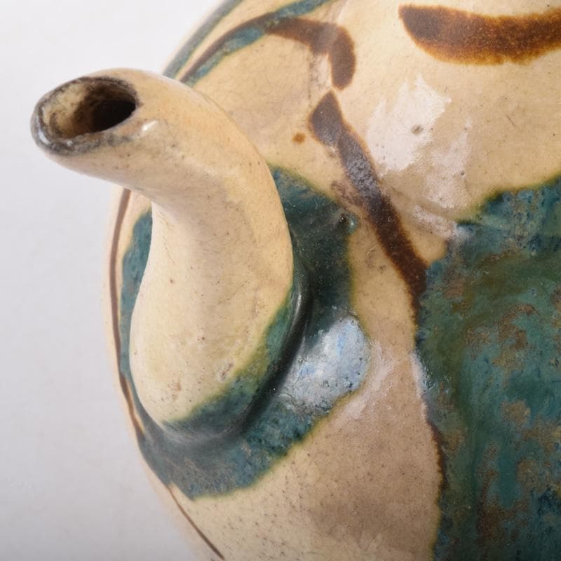 茶道具 美濃焼 加藤芳平作 色絵 水注 執壷 C 7223 美術品・アンティーク・