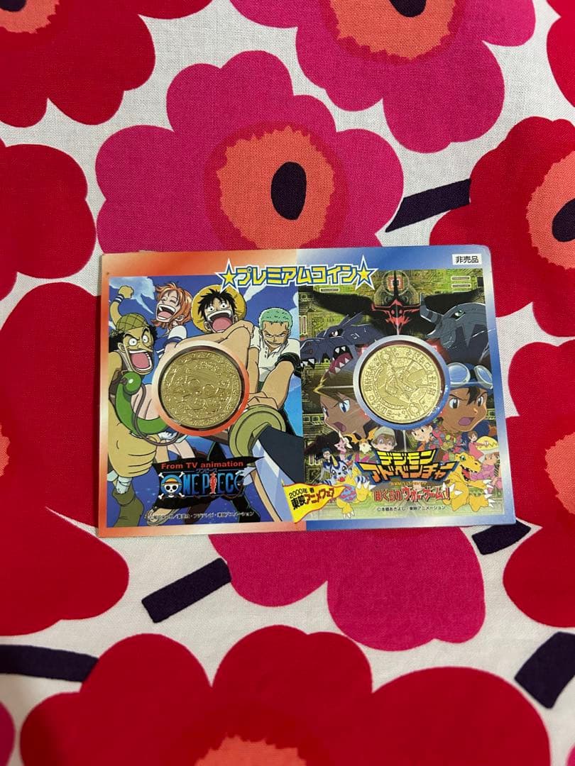 値下げ中！ONE PIECE デジモン　プレミアムセット ワンピース・デジモン プレミアムコインセット - メルカリ