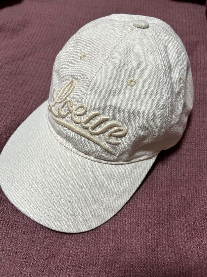22時まで値下げ　ロエベ　帽子　キャップ　オフホワイト　夏