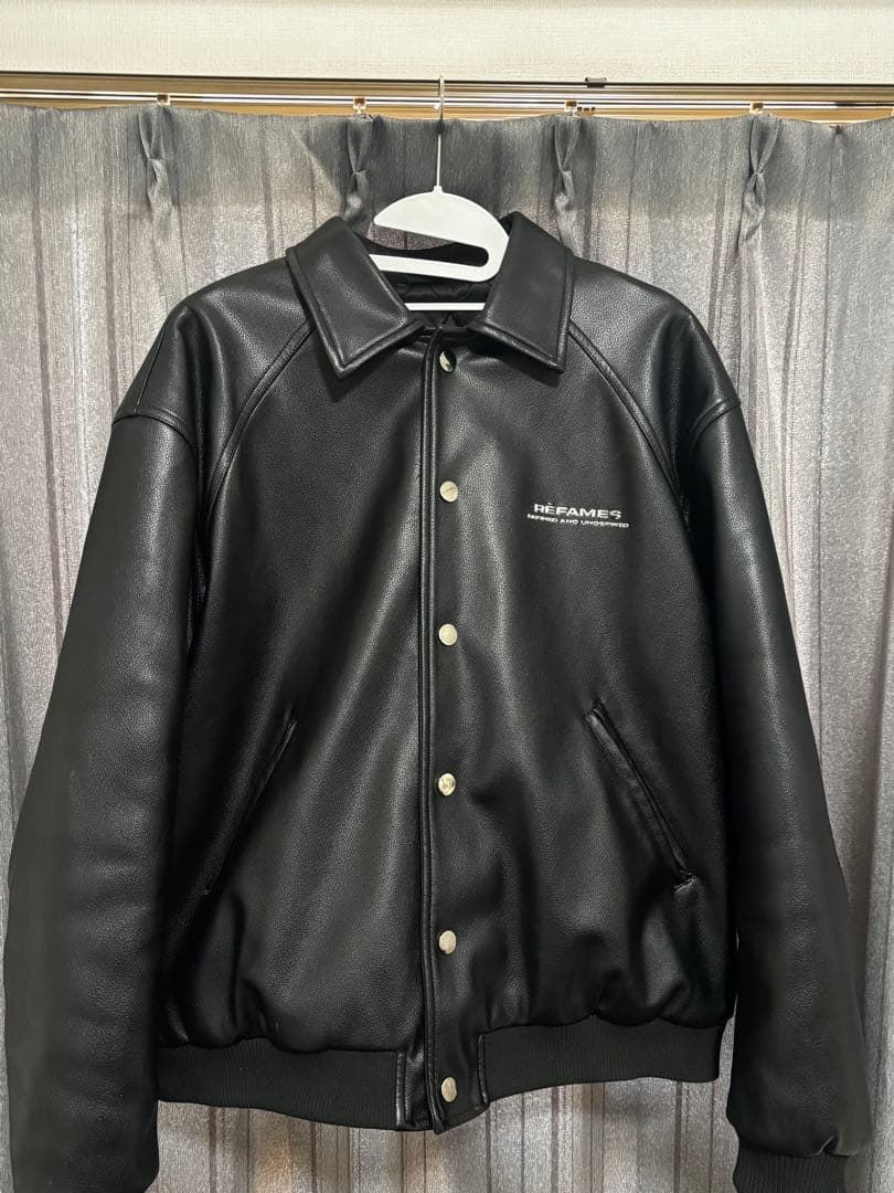 【美品】RÉFAMES Basic Logo Printed Leather 黒